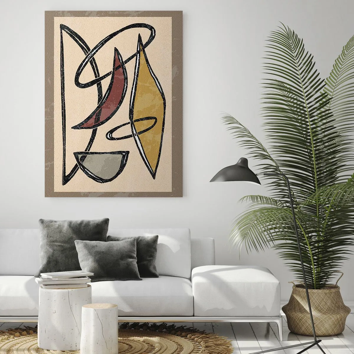 Tablou pe sticlă - Compoziție - arcuri și ovale - 50x70 cm