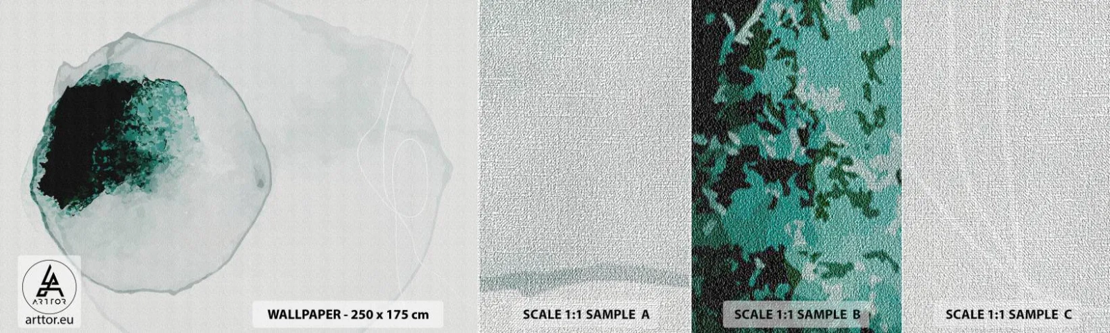 Mostră tapet Premium Canvas - Într-o picătură de apă - Modern, Minimalist, Abstracția - 100x30 cm