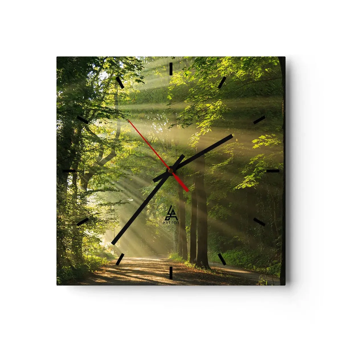 Ceas de perete - Ceas pe sticlă - Moment de pădure - 30x30 cm