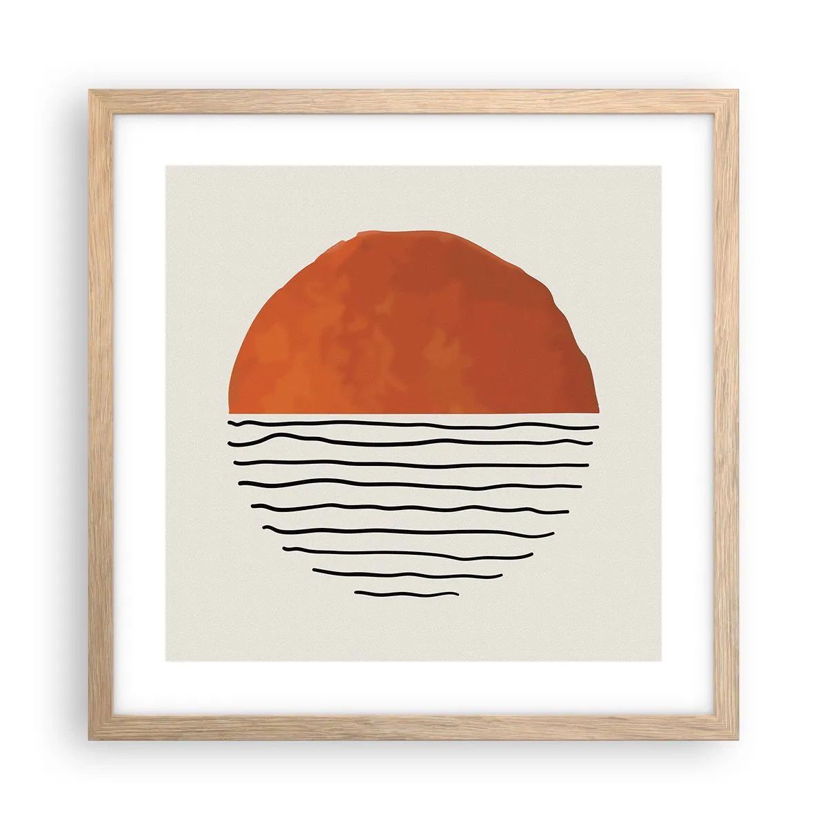 Poster în ramă de stejar deschis - În stil japonez - 40x40 cm