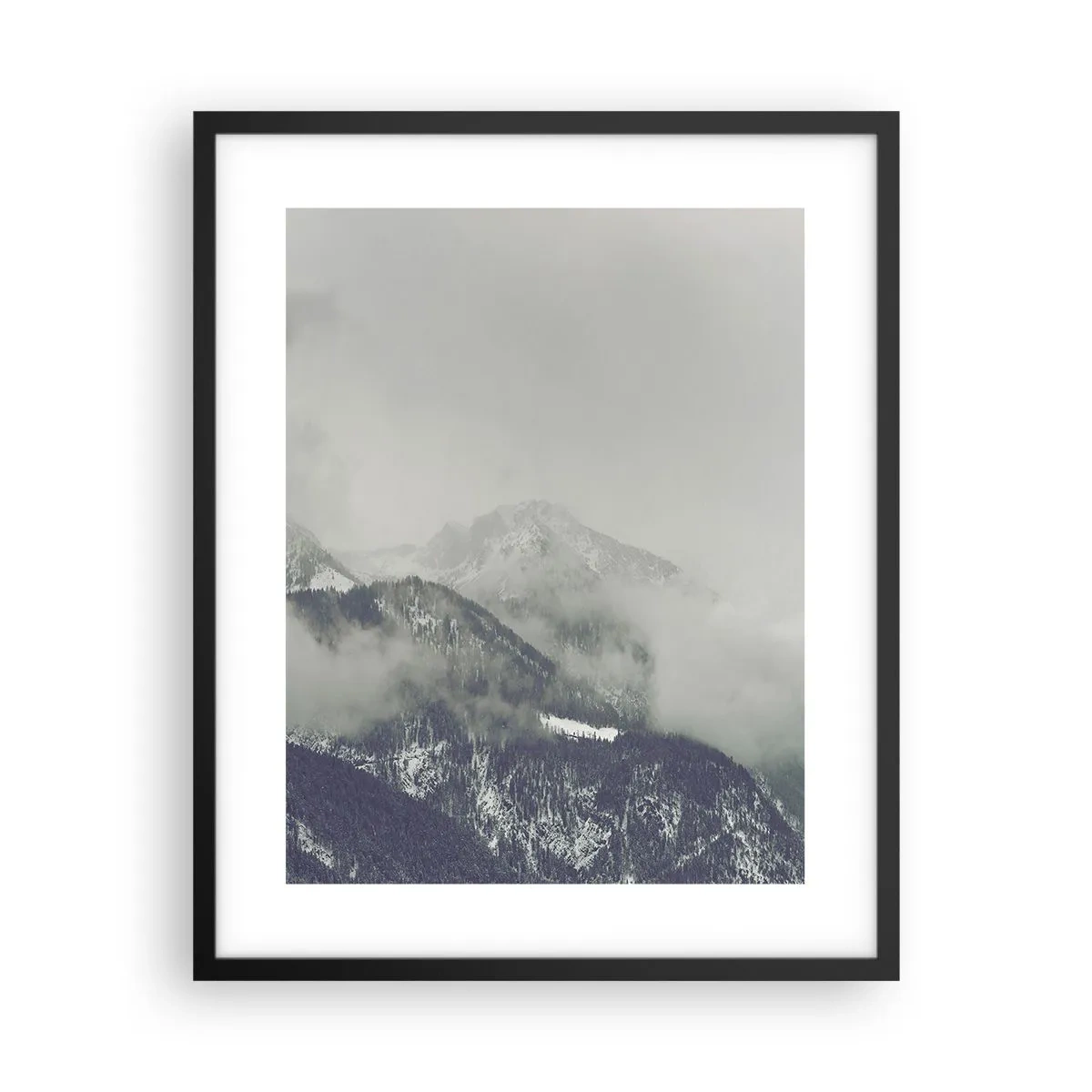 Poster în ramă neagră - Valea cețoasă - 40x50 cm