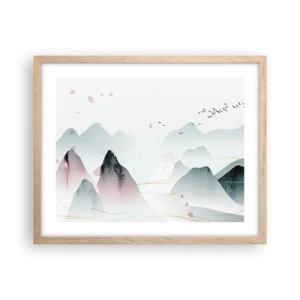 Poster în ramă de stejar deschis - Peste vârfuri - 50x40 cm