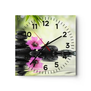 Ceas de perete - Ceas pe sticlă - Timp pentru suflet - 30x30 cm