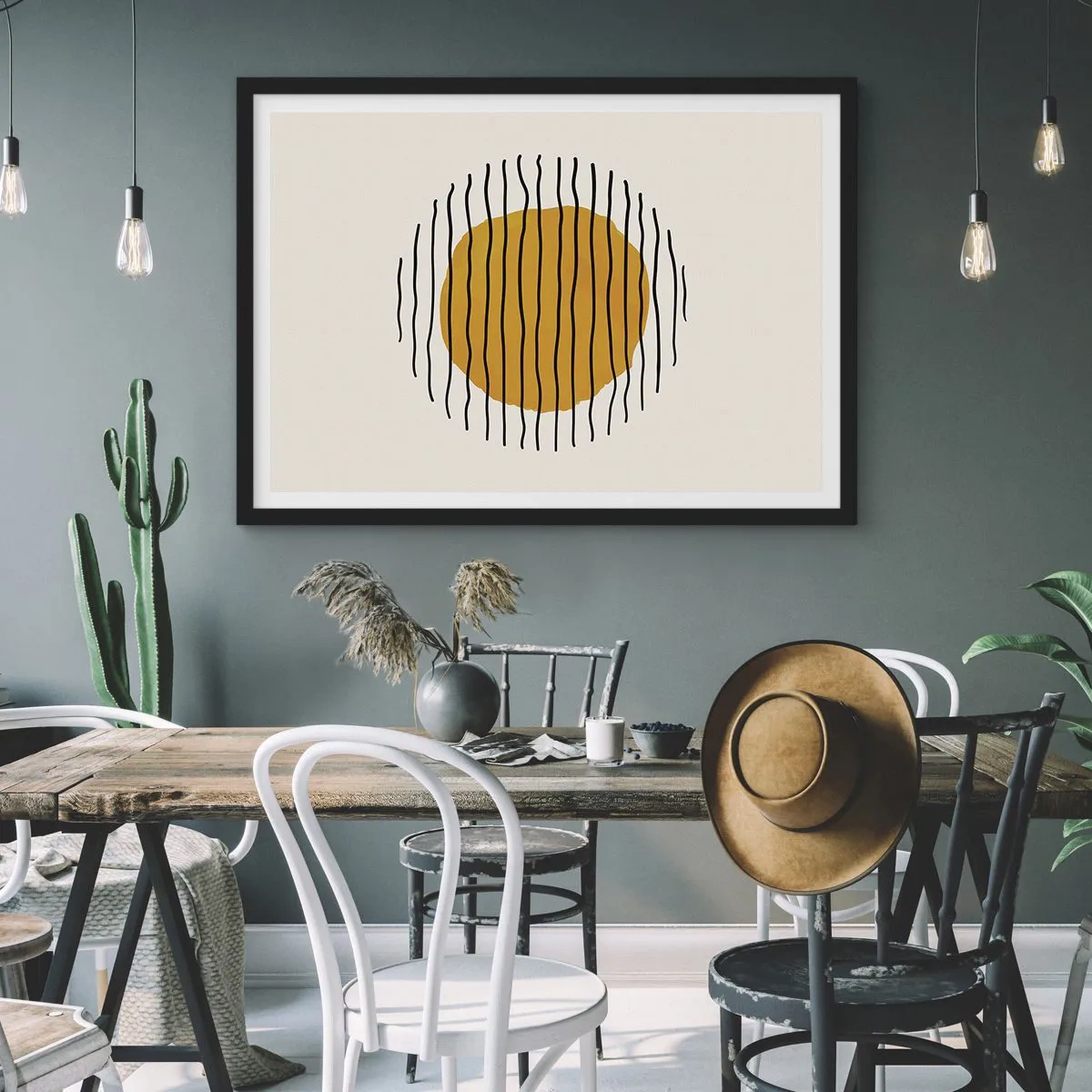 Poster în ramă neagră - Abstracție tremurândă de căldură - 70x50 cm