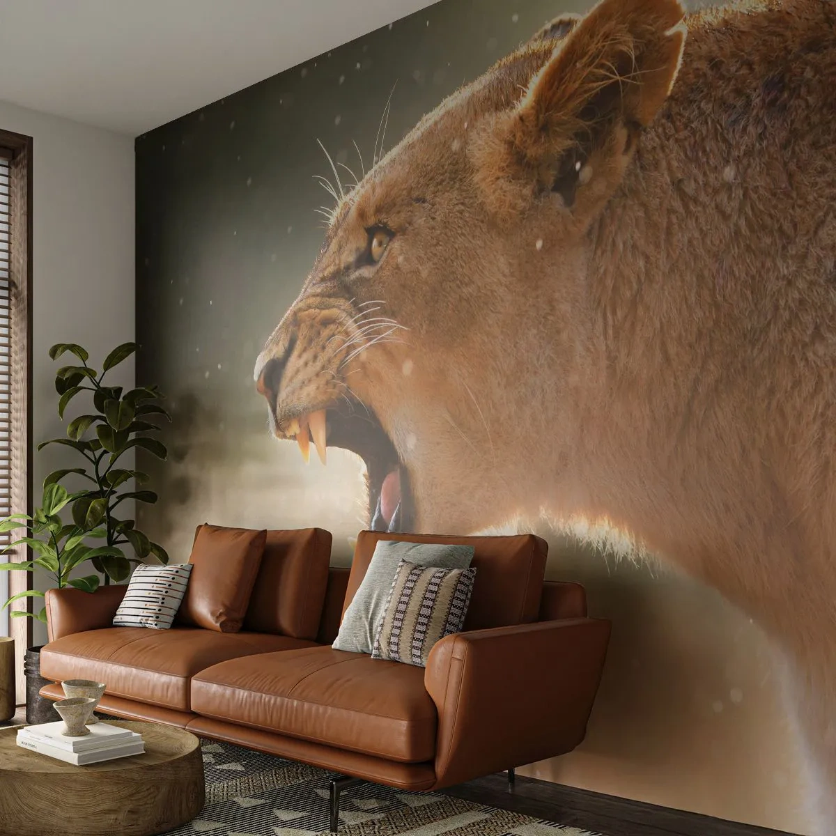 Tapet Autoadeziv Deluxe Sticker - Încearcă să nu asculți - Animale, Leu, Africa - 250x175 cm