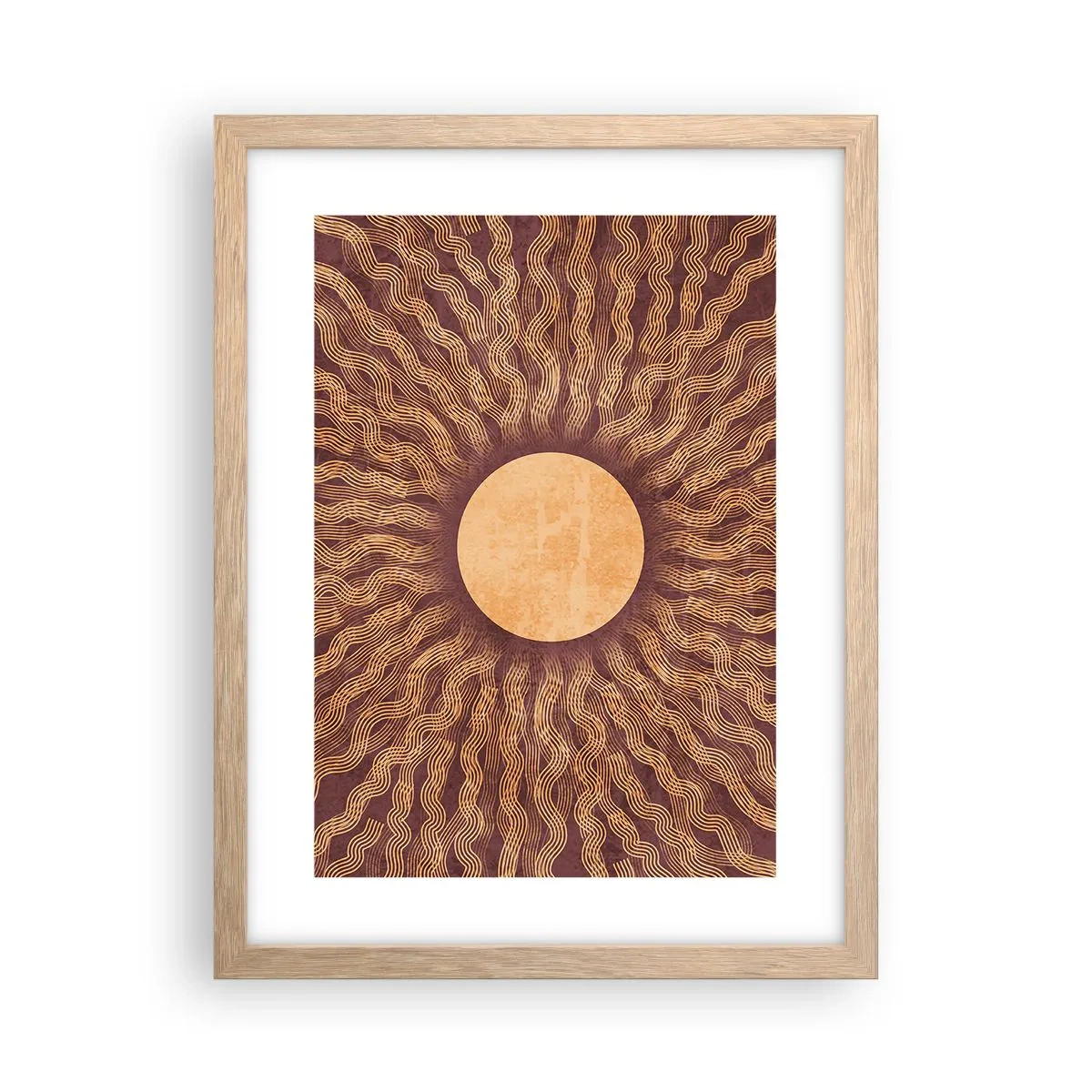 Poster în ramă de stejar deschis - Icoana soarelui - 30x40 cm