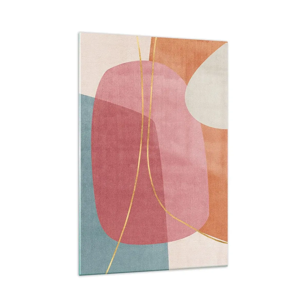 Tablou pe sticlă - Compoziție pastel cu fir de aur - 70x100 cm