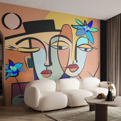 Tapet Premium Canvas - Întâlnire cu Picasso - Chipurile, Modern, Cubism - 100x70 cm