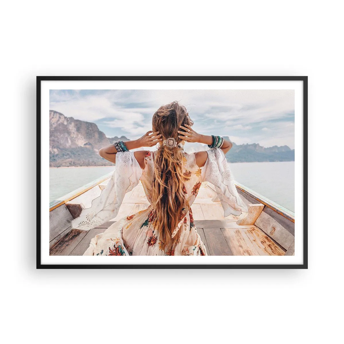 Poster în ramă neagră - Pe drumul spre fericire - 100x70 cm