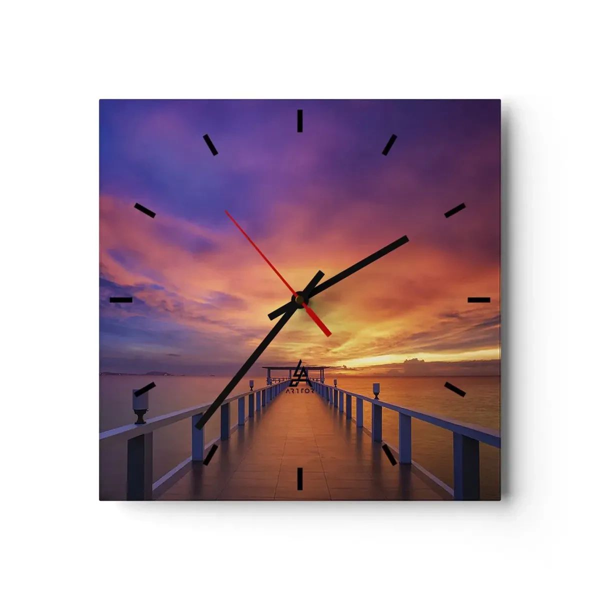 Ceas de perete - Ceas pe sticlă - Fără sfârșit - 40x40 cm