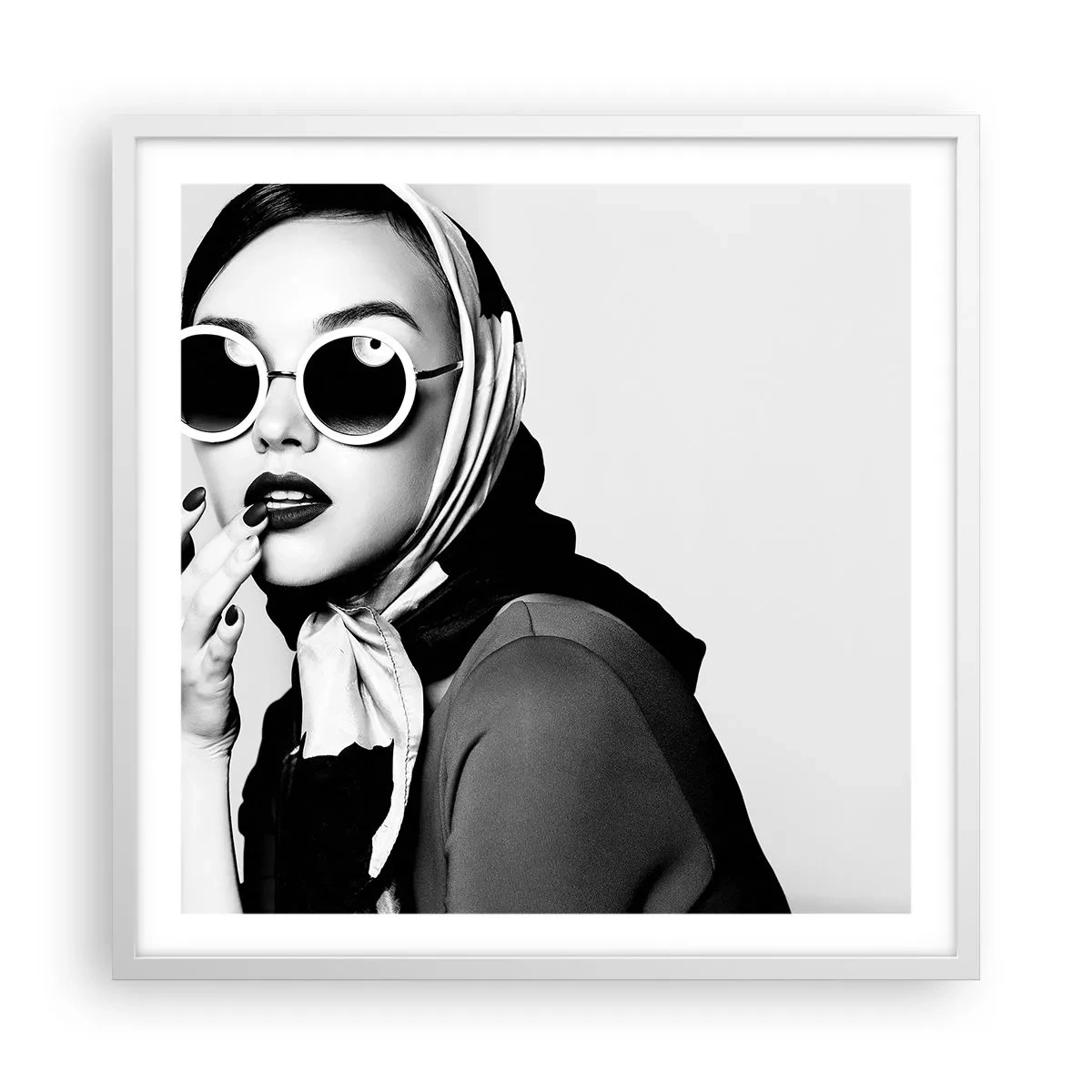 Poster în ramă albă - Salutări din anii `60. - 60x60 cm