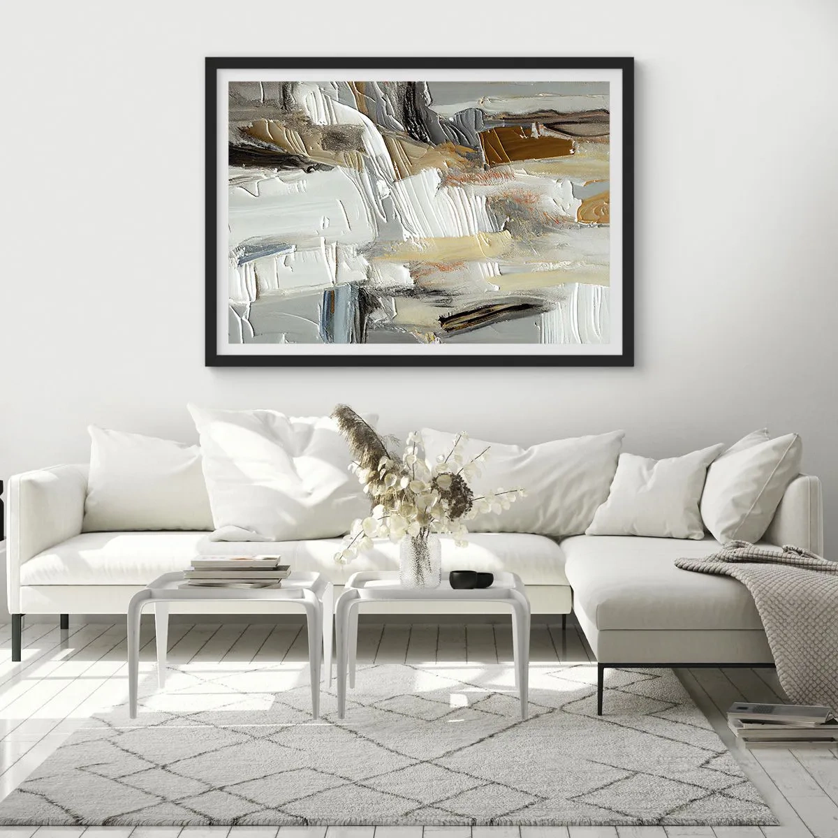 Poster în ramă neagră - Stratificare colorată - 50x40 cm