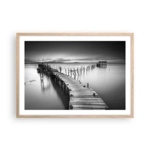 Poster în ramă de stejar deschis - Liniștea unui țărm uitat - 70x50 cm