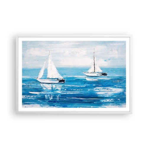 Poster în ramă albă - Cu un prieten alături de tine - 91x61 cm