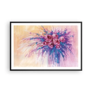 Poster în ramă neagră - Fântână de trandafiri - 91x61 cm