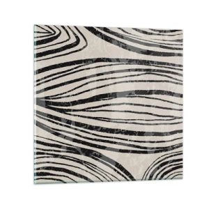 Tablou pe sticlă - Deversare de linii - 30x30 cm