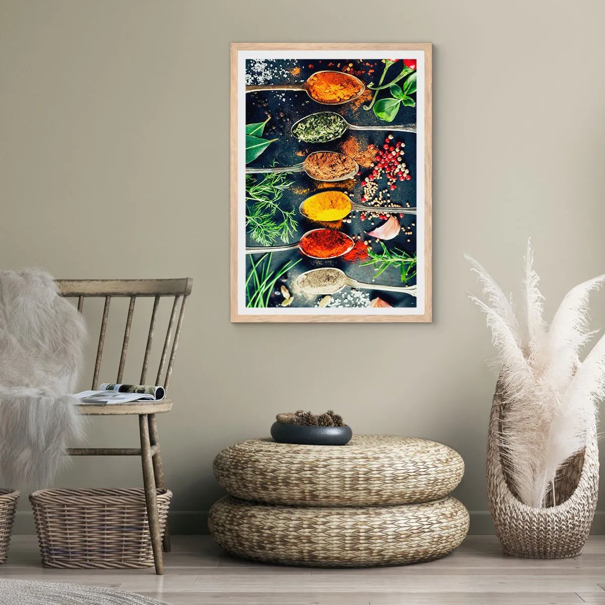 Poster în ramă de stejar deschis - Magie culinară - 40x50 cm