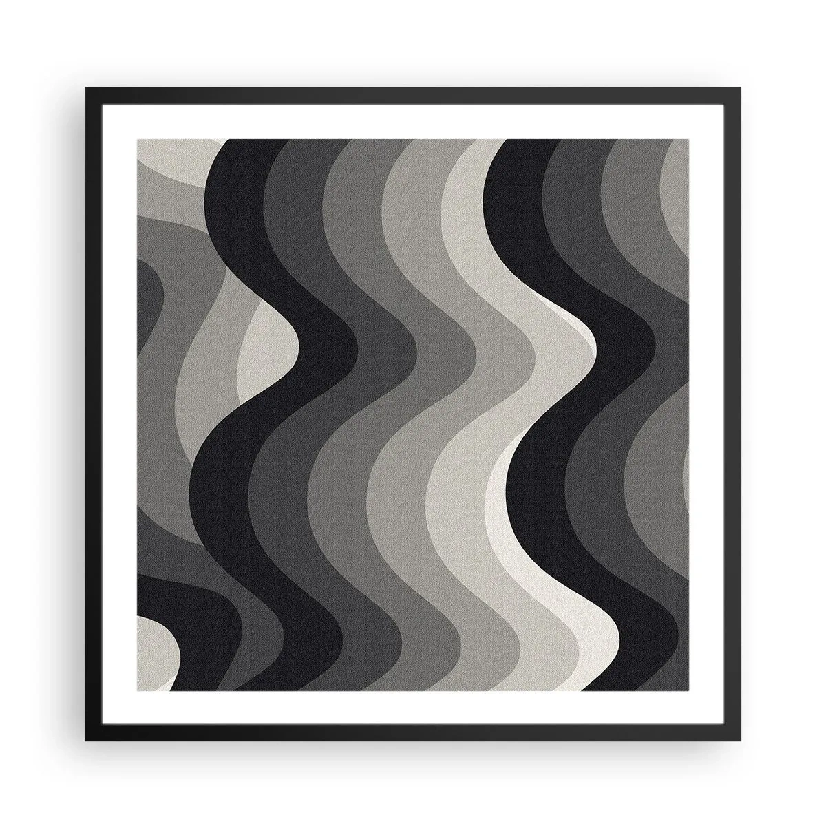 Poster în ramă neagră - Val după val - 60x60 cm
