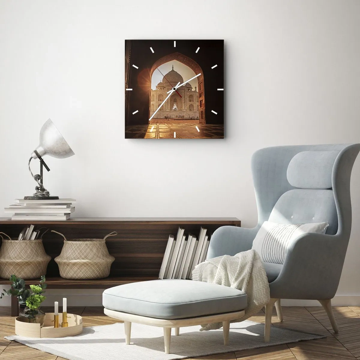 Ceas de perete - Ceas pe sticlă - Un monument al iubirii nepământene - 40x40 cm