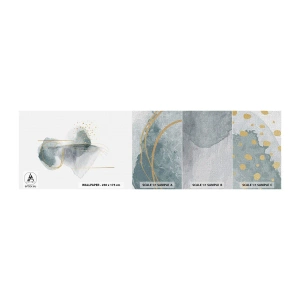 Mostră tapet Premium Canvas - Despre relația dintre gri și auriu - Abstracția, Bucată, Forme interesante - 100x30 cm