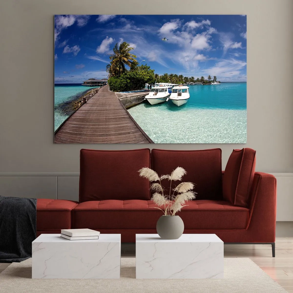 Tablou pe sticlă - Și totuși paradisul există - 120x80 cm