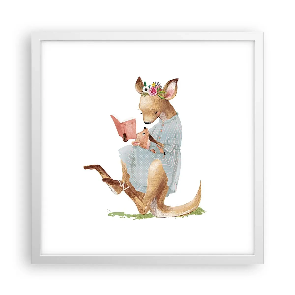 Poster în ramă albă - Citește-mi, mamă - 40x40 cm