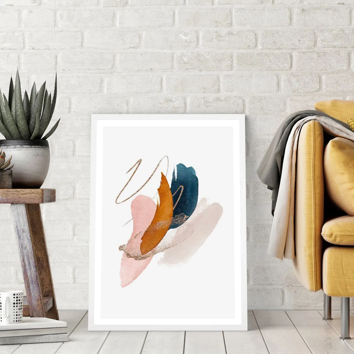Poster în ramă albă - Compoziție înaripată - 50x70 cm