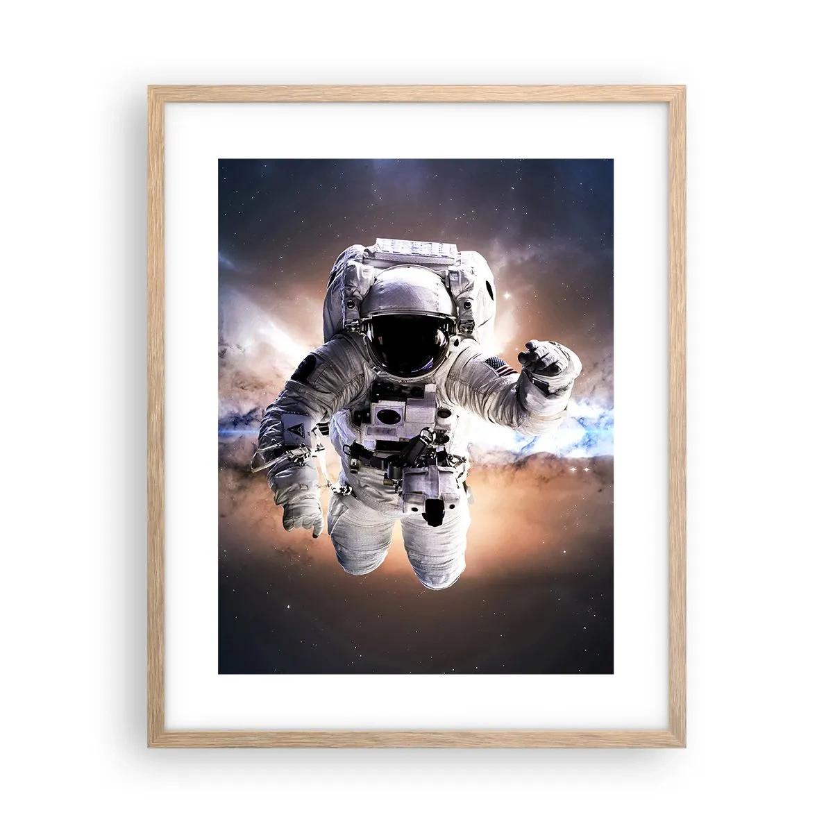 Poster în ramă de stejar deschis - Salutări din spațiul cosmic - 40x50 cm