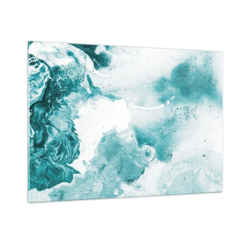 Tablou pe sticlă - Câmpii inundabile de albastru - 100x70 cm