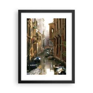 Poster în ramă neagră - Pe o străduță venețiană - 30x40 cm