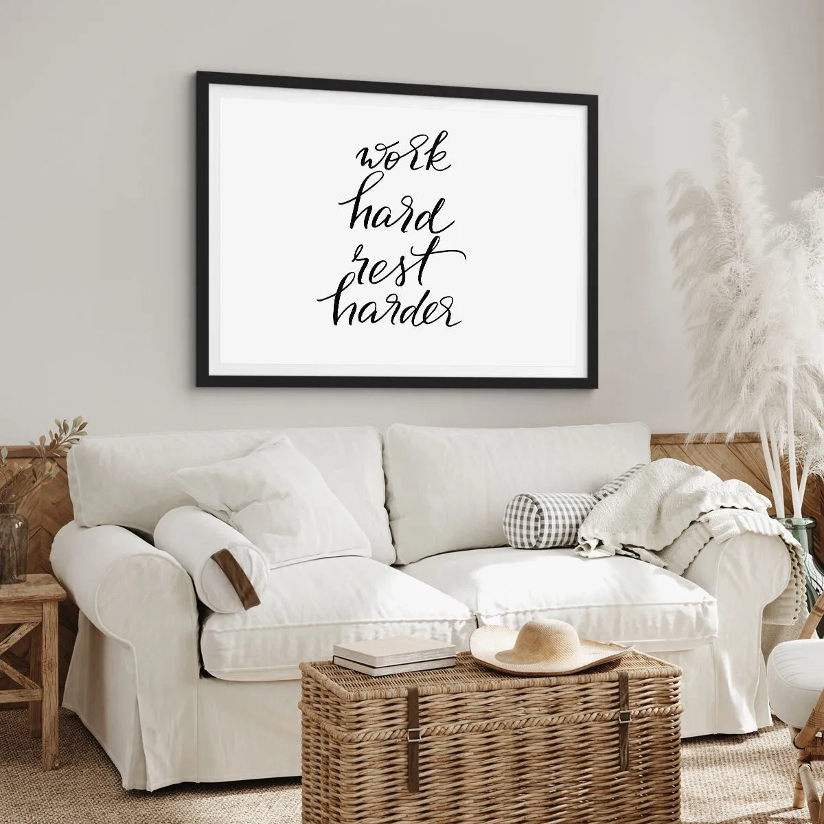 Poster în ramă neagră - Echilibrul vieții - 70x50 cm