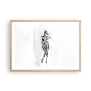 Poster în ramă de stejar deschis - Un studiu al idealului de feminitate - 70x50 cm