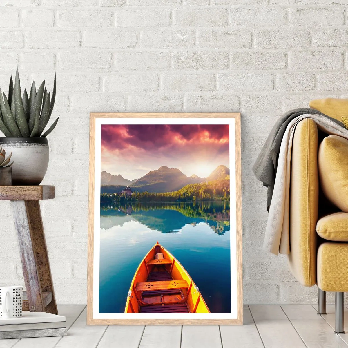 Poster în ramă de stejar deschis - Nimic împotriva naturii - 70x100 cm