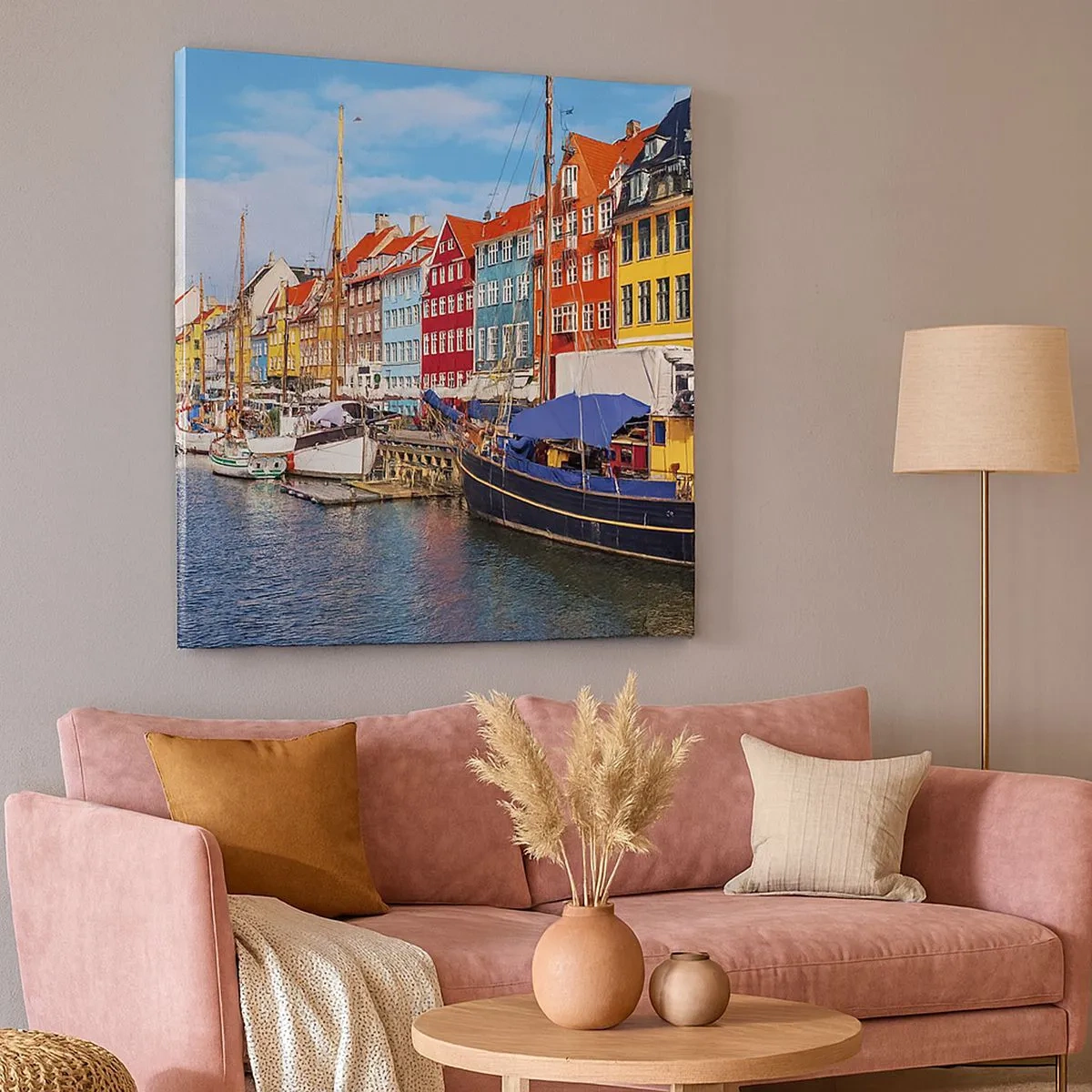 Tablou pe pânză - Portul vesel - 30x30 cm