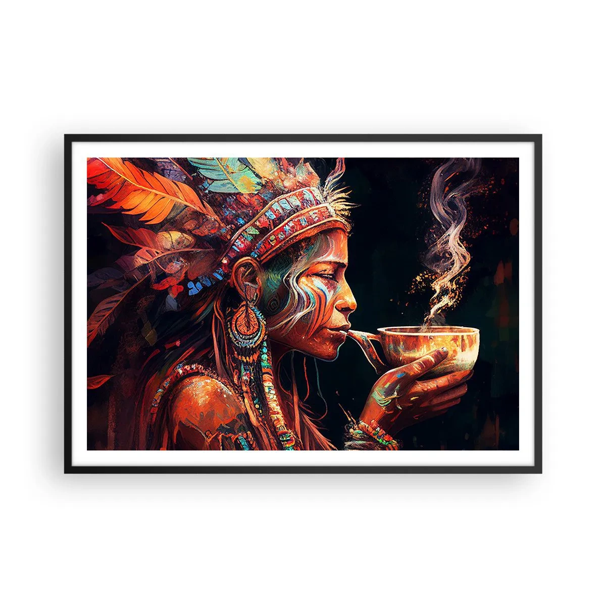 Poster în ramă neagră - Ritual magic - 100x70 cm