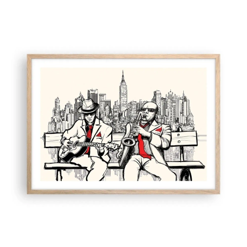 Poster în ramă de stejar deschis - Improvizație la New York - 70x50 cm