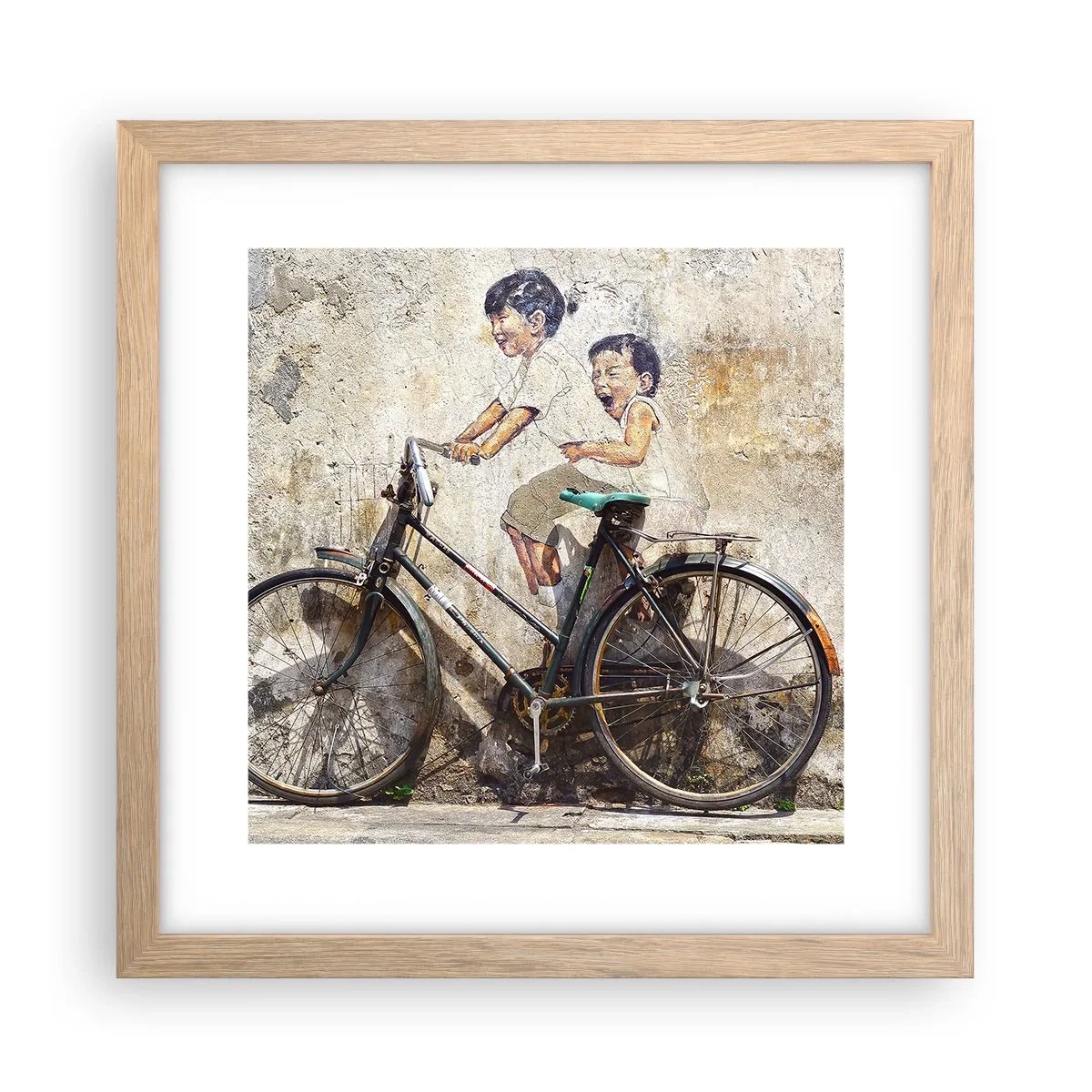 Poster în ramă de stejar deschis - Adevărat sau fals? - 30x30 cm