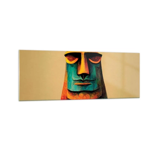 Tablou pe sticlă - Statuie, dar simpatică - 140x50 cm