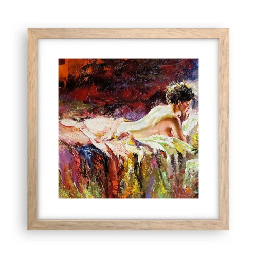 Poster în ramă de stejar deschis - Venus în gând - 30x30 cm