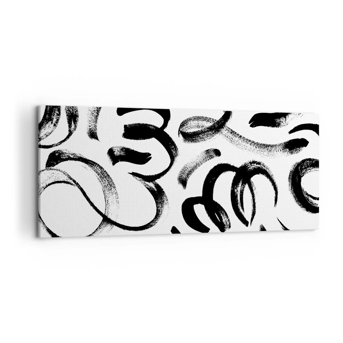 Tablou pe pânză - Negru pe alb - 120x50 cm
