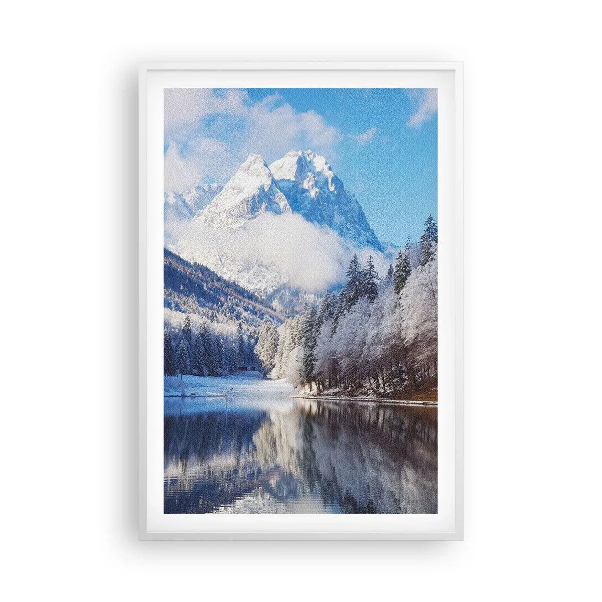 Poster în ramă albă - Veghe de zăpadă - 61x91 cm