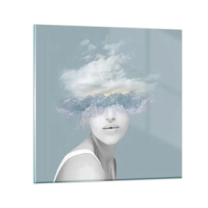 Tablou pe sticlă - Cu capul în nori - 50x50 cm
