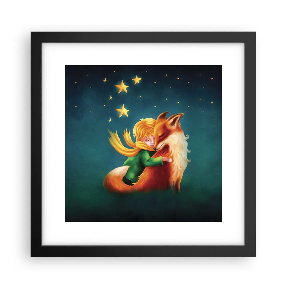 Poster în ramă neagră - Micul Prinț - 30x30 cm