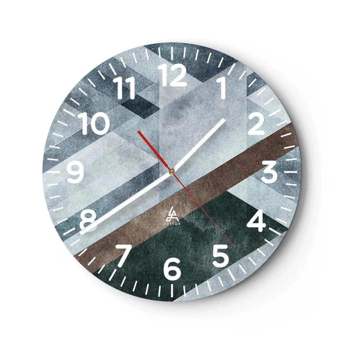 Ceas de perete - Ceas pe sticlă - Eleganța sofisticată a geometriei - 40x40 cm