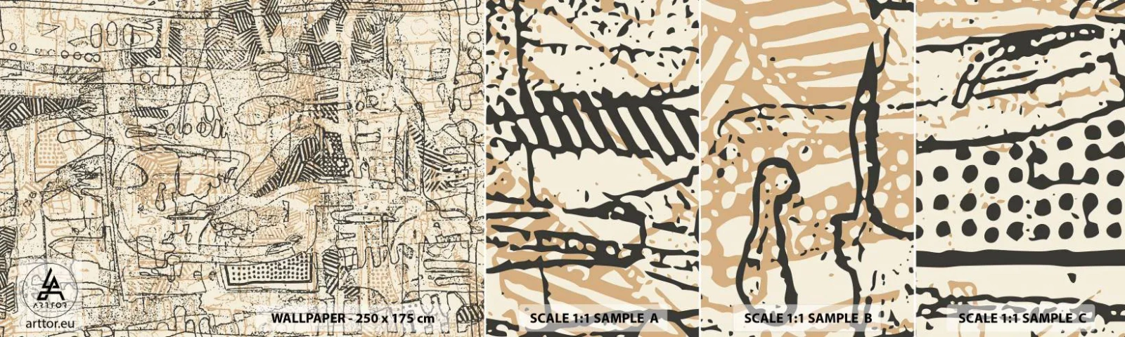 Mostră de Tapet Standard Eco - Așteaptă să fie descifrat - Grafică, Bucată, Abstracția - 100x30 cm