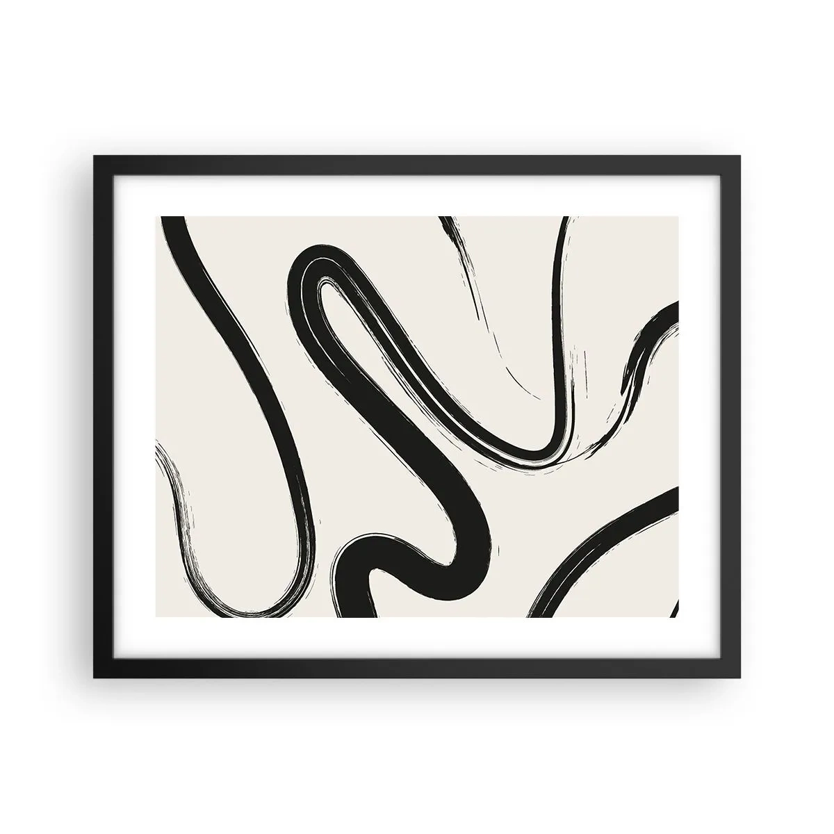 Poster în ramă neagră - Capriciu în alb și negru - 50x40 cm