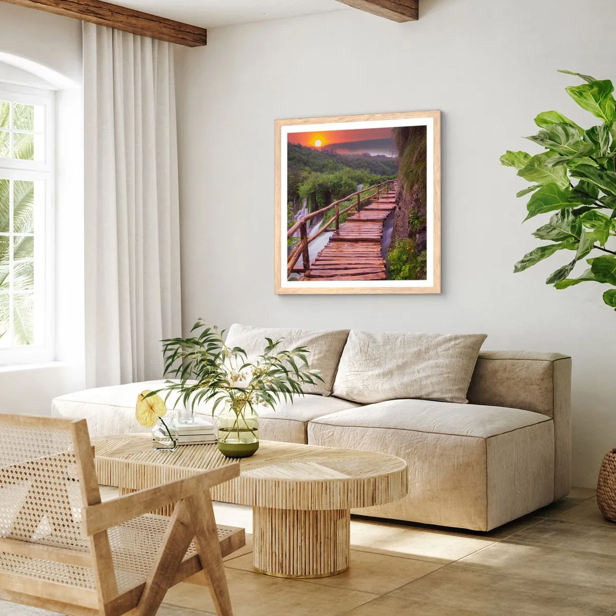 Poster în ramă de stejar deschis - Frumusețe de necrezut - 40x40 cm