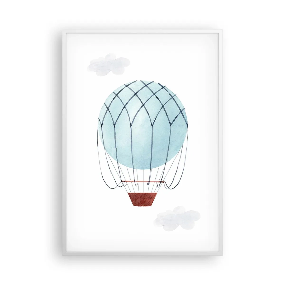 Poster în ramă albă - Complet în nori - 70x100 cm