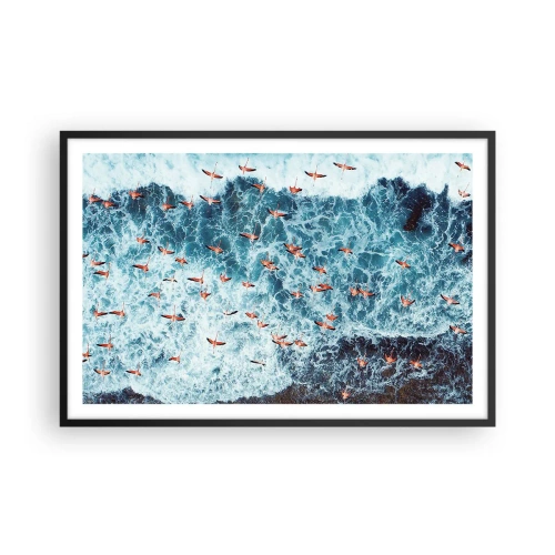 Poster în ramă neagră - Parada de la malul mării - 91x61 cm