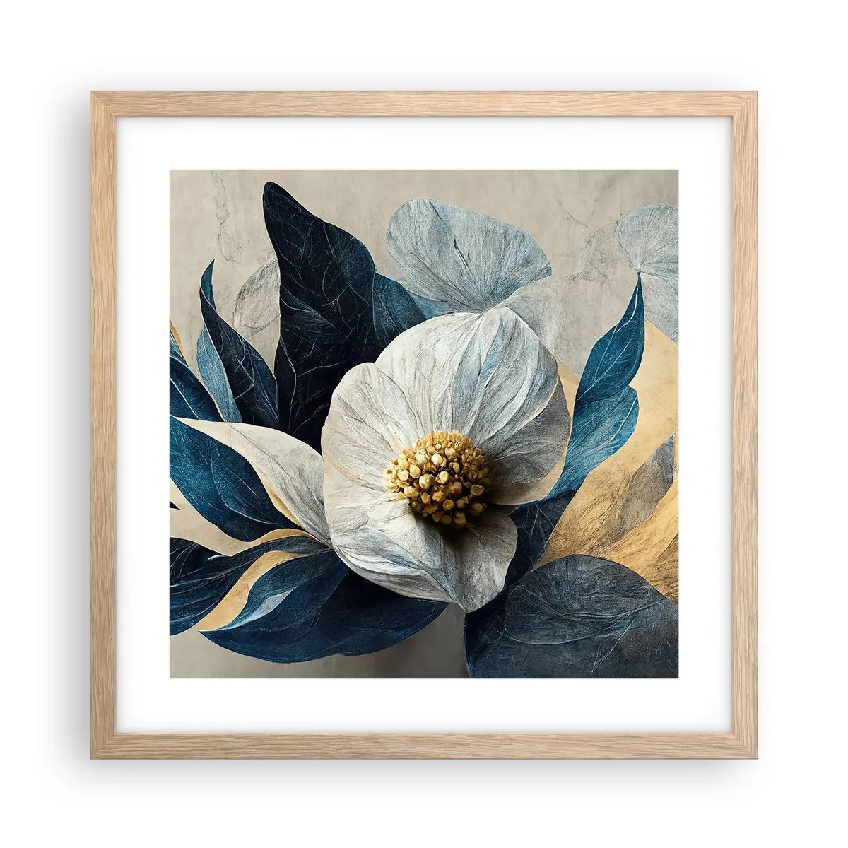 Poster în ramă de stejar deschis - Are o inimă de aur - 40x40 cm